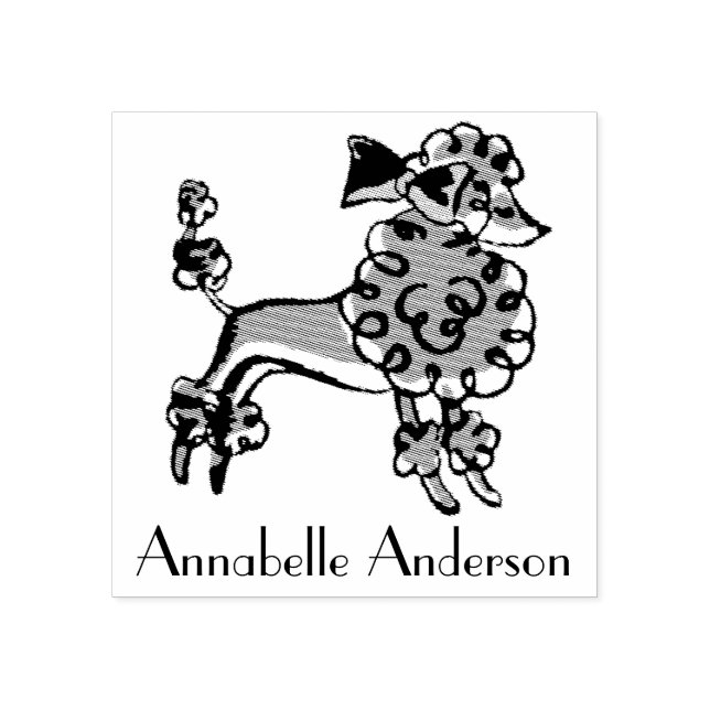 French Poodle Personalise Rubber Stamp (Imprint)
