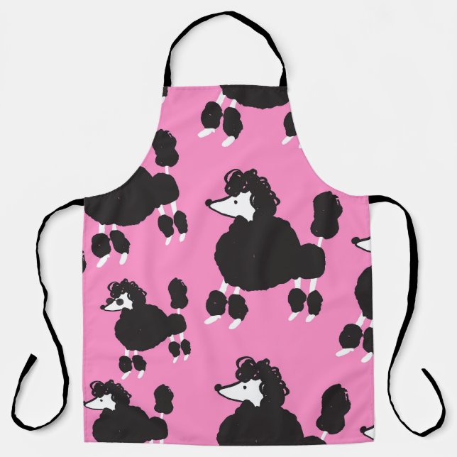 French poodle: vintage illustration pattern. apron (Front)