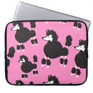 French poodle: vintage illustration pattern. laptop sleeve
