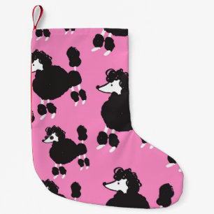 French poodle: vintage illustration pattern. small christmas stocking