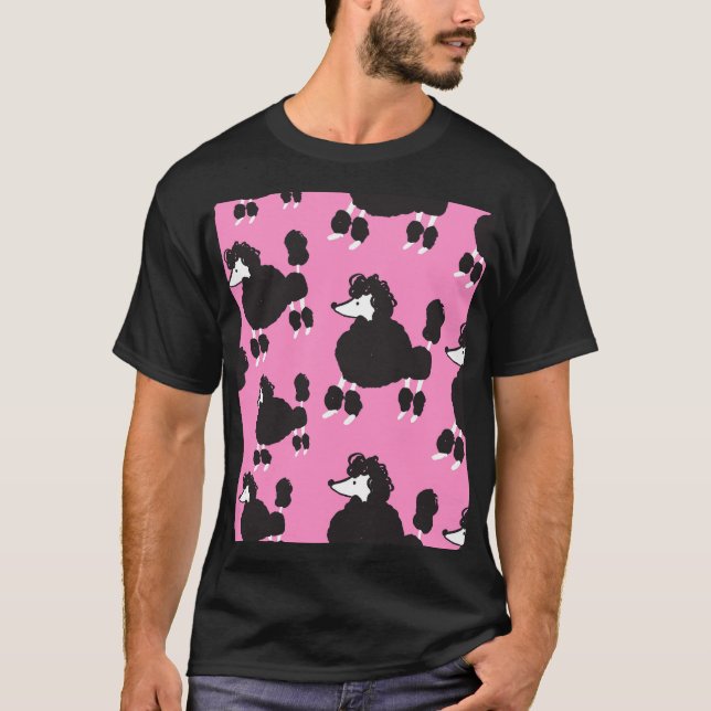 French poodle: vintage illustration pattern. T-Shirt (Front)