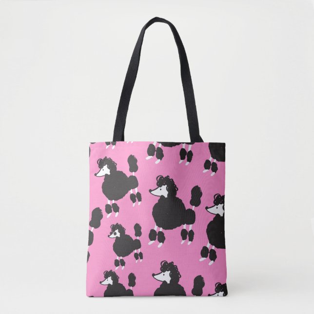 French poodle: vintage illustration pattern. tote bag (Front)