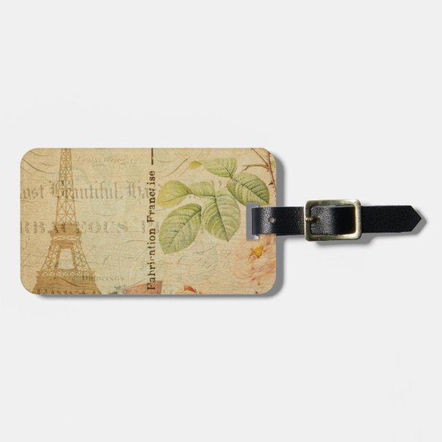 French Postcard Bag Tag (Front Horizontal)
