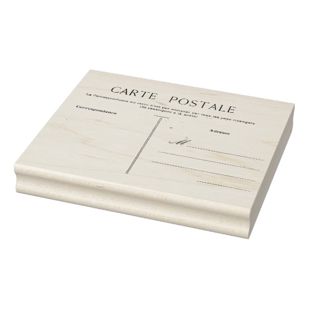 French Postcard Carte Postale Blank Template Rubber Stamp Zazzle