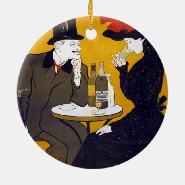 French Postcard Ceramic Ornament (Back)