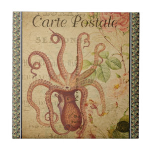 French Postcard Ceramic Tile