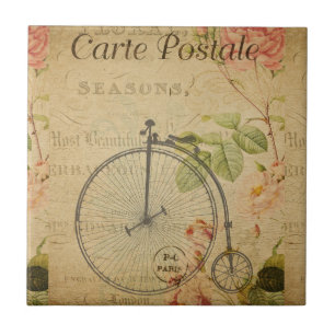 French Postcard Ceramic Tile