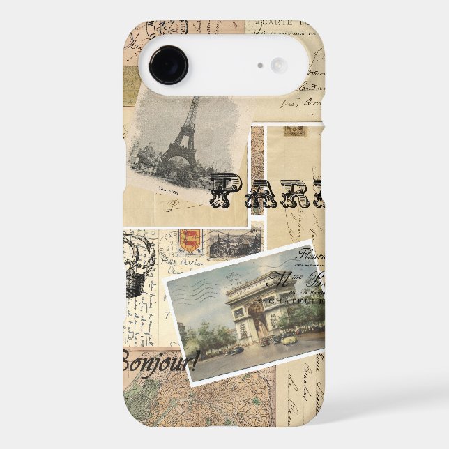 French Postcard Collage Case-Mate iPhone Case (Back)