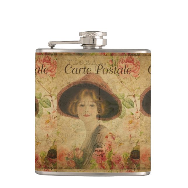 French Postcard Flask (Front)