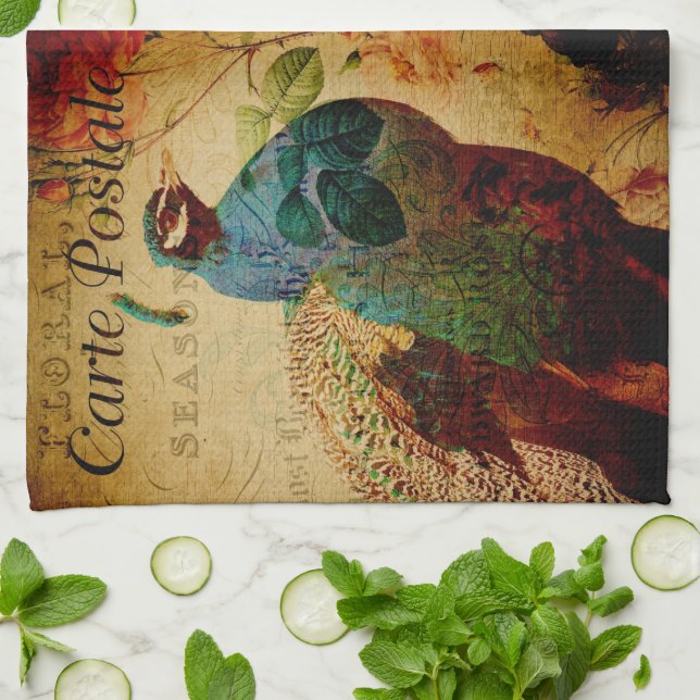 French Postcard Kitchen Towel (Folded)