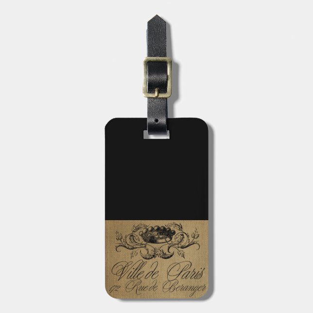French Postcard Luggage Tag (Front Vertical)