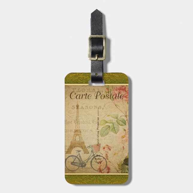 French Postcard Luggage Tag (Front Vertical)