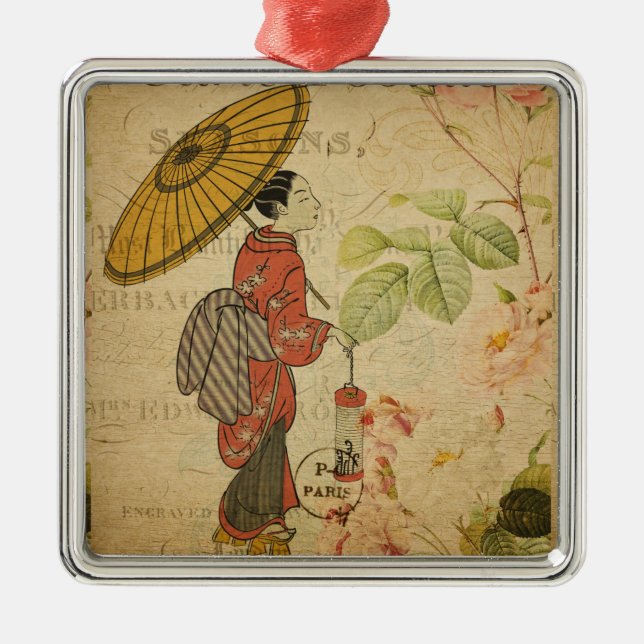 French Postcard Metal Ornament (Front)