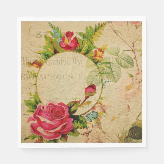 French Postcard Paper Napkin (Front)