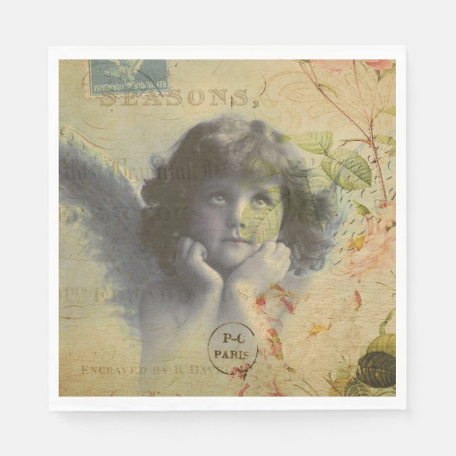 French Postcard Paper Napkin (Front)