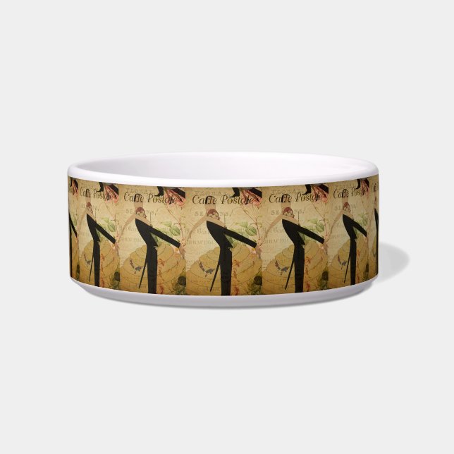 French Postcard Pet Bowl (Front)