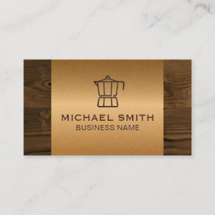 French Press Punch Card Bronze Metallic Wood