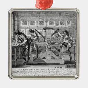 French printing press, 1642 metal tree decoration