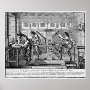 French printing press, 1642 poster