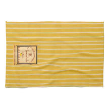 French Provence Yellow Stripes with Text Design
