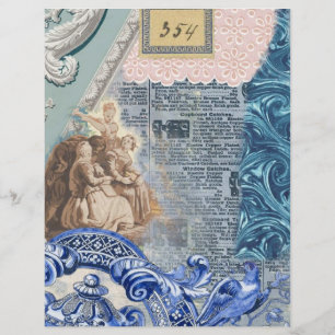 French Provincial Collage Scrapbook Paper