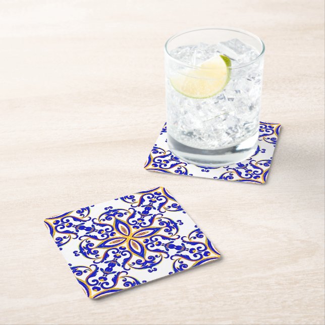 French Provincial Square Paper Coaster (Insitu)