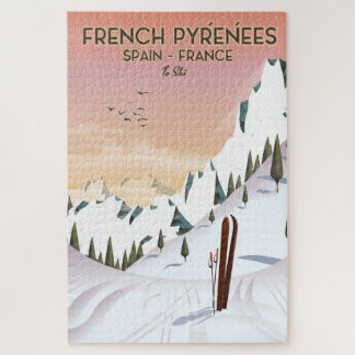 French Pyrénées Ski poster Jigsaw Puzzle