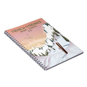 French Pyrénées Ski poster Notebook