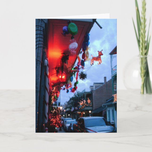 French Quarter at Christmas Fig Street Studio Holiday Card (Front)