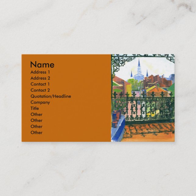 French Quarter Balcony, Business Card (Front)