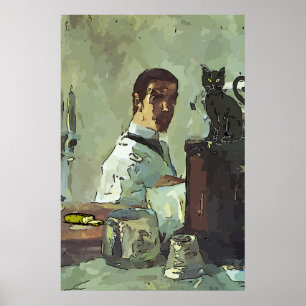 French Quarter Black Cat Poster