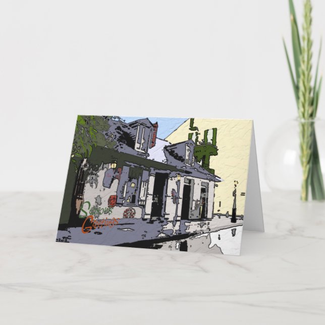 French Quarter Cottage Seasons Greetings Card (Front)