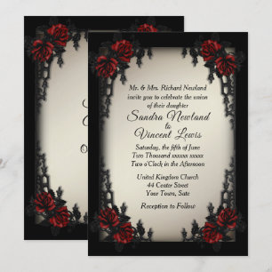 French Quarter Goth Antique Gold Wedding   Invitation