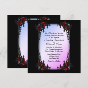 French Quarter Goth Purple Wedding Invitation