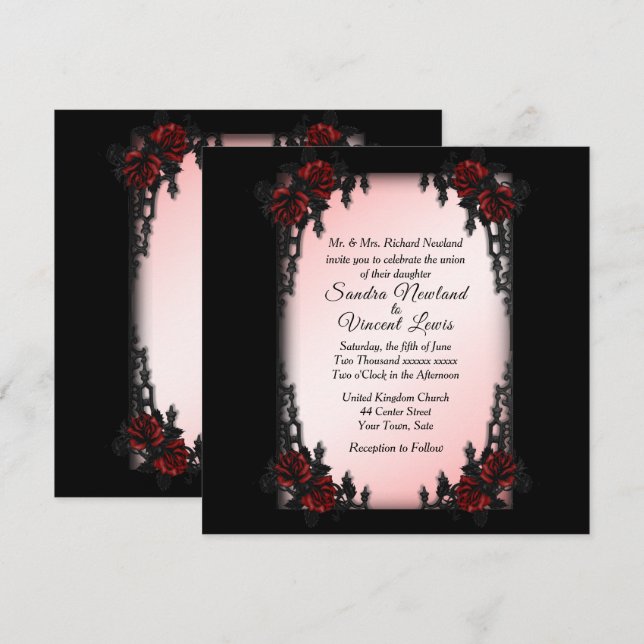 French Quarter Goth Wedding Invitation (Front/Back)