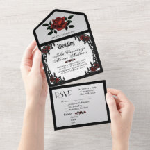 French Quarter Gothic Silver Wedding Invitation