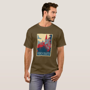French Quarter in Blue, Abstract Church T-Shirt