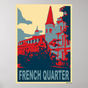 French Quarter in Blue Poster