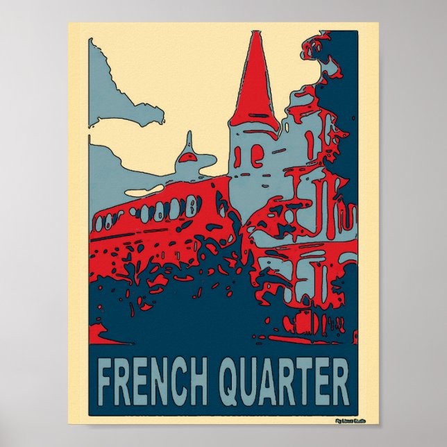 French Quarter in Blue Poster (Front)