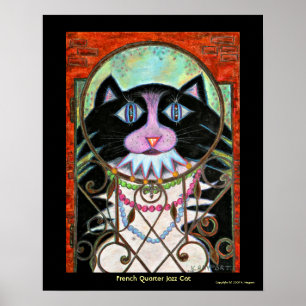 French Quarter Jazz Cat Poster