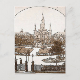 French Quarter Lace Jackson Square 1925 Postcard