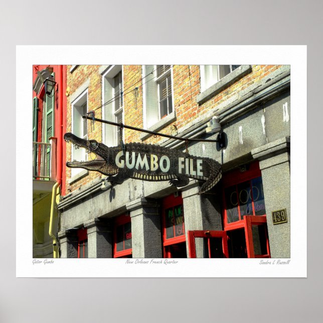 French Quarter Photograph "Gumbo File" Poster (Front)