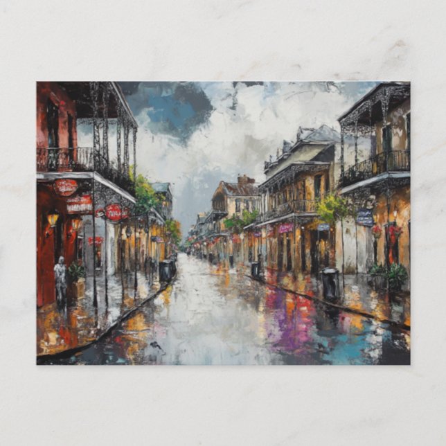 French Quarter Rain Postcard (Front)