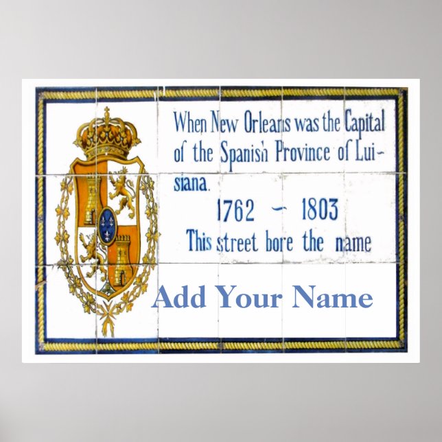 French Quarter Street Name, Add You Name, Custom Poster (Front)