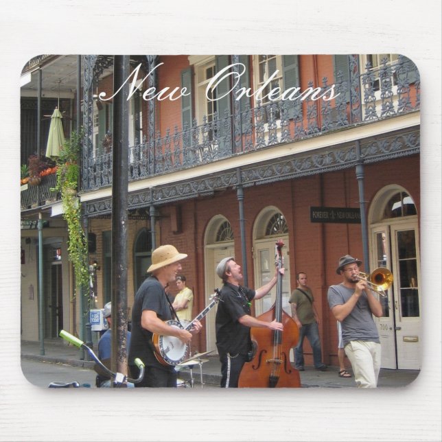 French Quarter Street Scene Mouse Mat (Front)