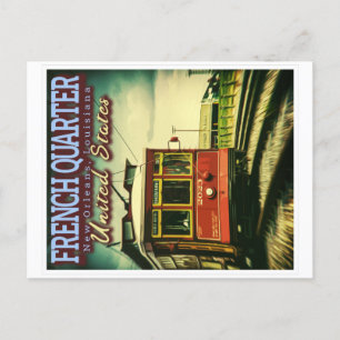 FRENCH QUARTER - STREETCARS NEW ORLEANS LOUISIANA POSTCARD