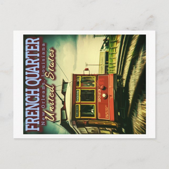 FRENCH QUARTER - STREETCARS NEW ORLEANS LOUISIANA POSTCARD (Front)
