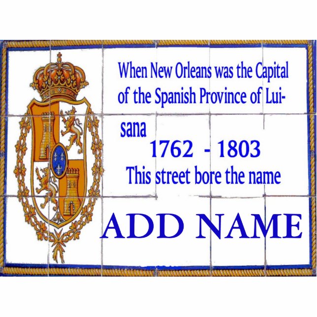 French Quarter Tile Murals, add text Standing Photo Sculpture (Front)