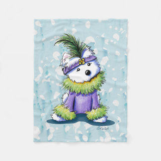 French Quarter Westie KiniArt Fleece Blanket
