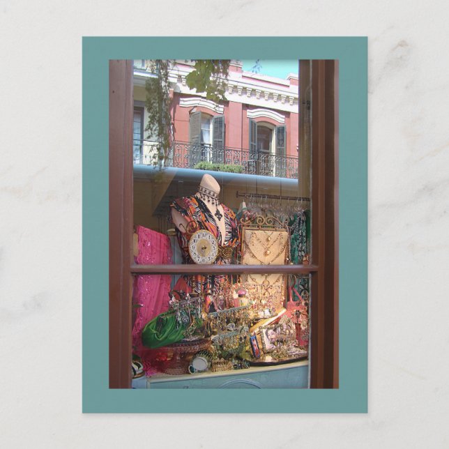 French Quarter Window Reflection Postcard (Front)